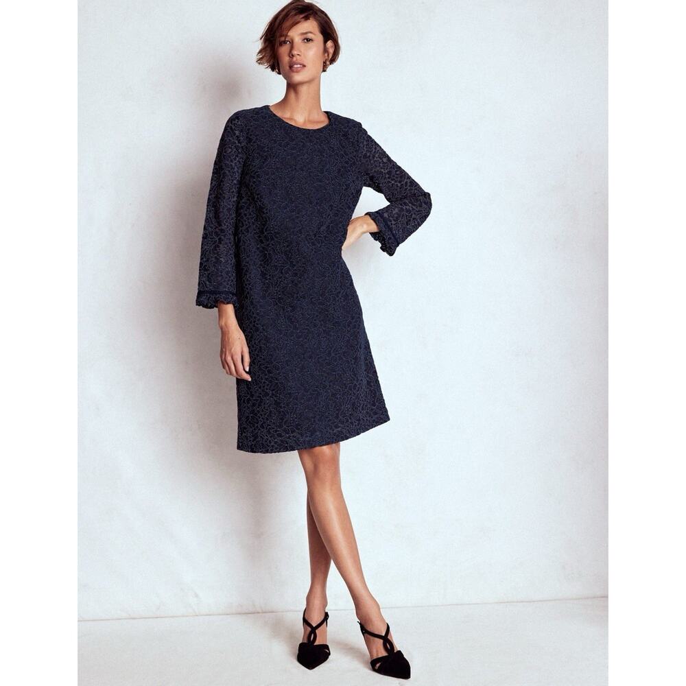 Boden Navy Blue Lace Occasion Mini Dress Size 14R NWT